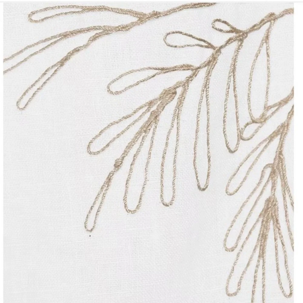 Tommy Bahama Linen Breezy Palms Embroidered Split V-Neck Tassel Tunic Sz M - Picture 5 of 13